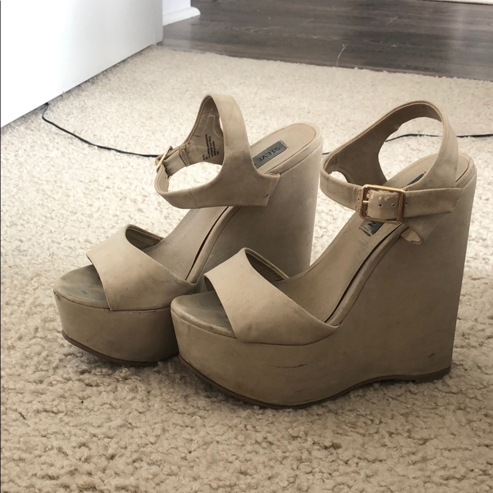 Nude Platform Wedges